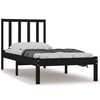 vidaXL Estructura de cama madera maciza pino individual negro 90x190cm