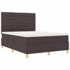 vidaXL Cama tipo Box Spring Marr&oacute;n Oscuro 140 x 200 cm tela