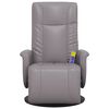 vidaXL Sill&oacute;n reclinable de masaje con reposapi&eacute;s cuero sint&eacute;tico gris