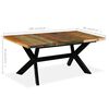 vidaXL Mesa de comedor madera maciza reciclada y acero cruzado 180 cm