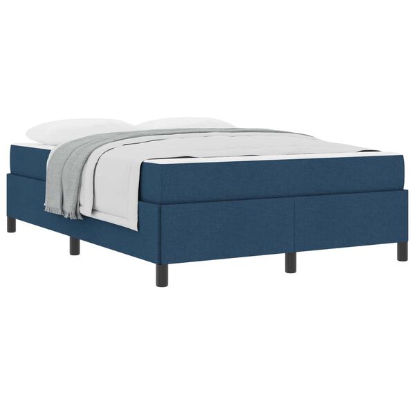 vidaXL Cama tipo Box Spring Azul 140 x 200 cm tela