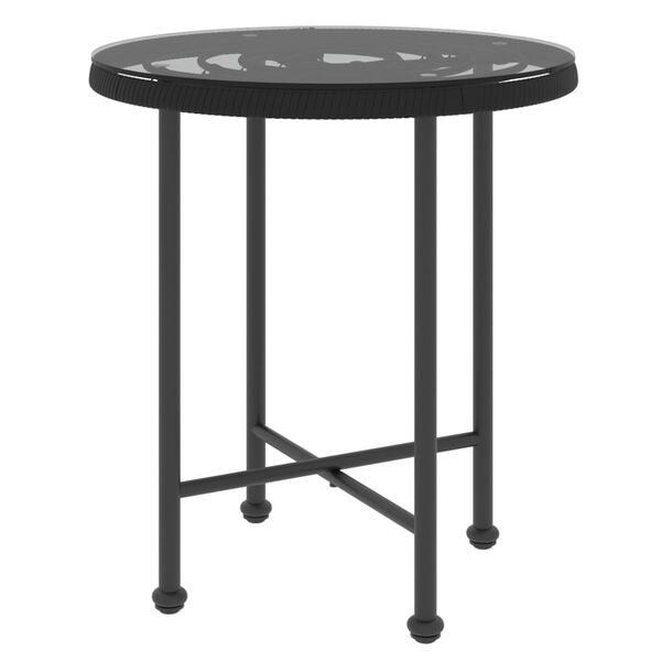 vidaXL Mesa de comedor de vidrio templado y acero negro &Oslash;50 cm