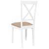 vidaXL Sillas de comedor con cojines 2uds madera maciza blanco caucho