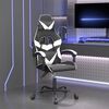 vidaXL Silla gaming giratoria cuero sint&eacute;tico negro y blanco
