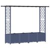 vidaXL Cama elevada con trellis y techo Gris 203 x 40 x 136 cm PP