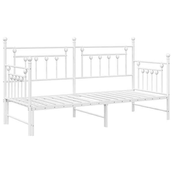 vidaXL Estructura de cama de día con cabecera Blanco 80 x 200 cm Acero