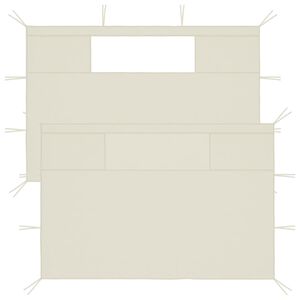 vidaXL Paredes laterales de cenador con ventanas 2 unidades crema
