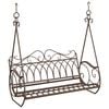 vidaXL Banco Columpio Acero 112 x 60 x 126,5 cm Marr&oacute;n antiguo
