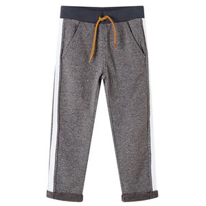 vidaXL Pantal&oacute;n de ch&aacute;ndal infantil gris oscuro m&eacute;lange 116