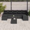 vidaXL Conjunto de sof&aacute; de jard&iacute;n con coj&iacute;n 8 pcs Negro Polirat&aacute;n