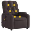 vidaXL Sill&oacute;n de masaje reclinable de tela marr&oacute;n oscuro