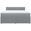 vidaXL Cama box spring con colchón tela gris claro 180x200 cm