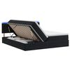 vidaXL Cama de almacenamiento LED con colch&oacute;n Negro 200 x 200 cm