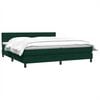 vidaXL Cama box spring con colch&oacute;n terciopelo verde oscuro 180x220 cm