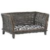 vidaXL Cesta para perros con coj&iacute;n sauce natural gris 50x33x30 cm