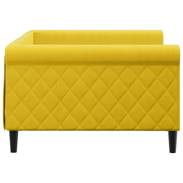 vidaXL Sof&aacute; cama sin colch&oacute;n terciopelo amarillo 100x200 cm