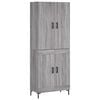 vidaXL Aparador alto madera contrachapada gris sonoma 69,5x34x180 cm