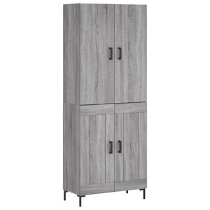 vidaXL Aparador alto madera contrachapada gris sonoma 69,5x34x180 cm