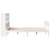 vidaXL Cama con estanter&iacute;a sin colch&oacute;n madera maciza blanca 120x190 cm