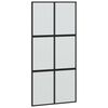 vidaXL Puerta corredera vidrio templado y aluminio negra 102,5x205 cm