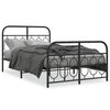 vidaXL Estructura cama sin colch&oacute;n con estribo metal negro 120x200 cm