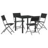 vidaXL Conjunto de Comedor de Jard&iacute;n 5 pcs Negro