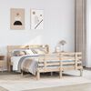vidaXL Estructura de cama con cabecero madera maciza pino 160x200 cm