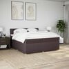 vidaXL Cama box spring con colch&oacute;n tela marr&oacute;n oscuro 200x200 cm