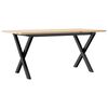 vidaXL Mesa de centro marco X madera maciza pino y acero 90x40x35 cm