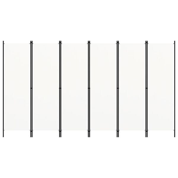 vidaXL Biombo divisor de 6 paneles blanco 300x180 cm