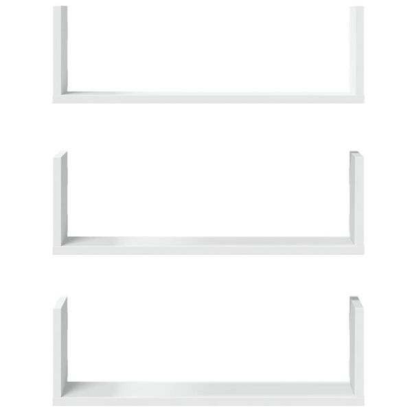 vidaXL Estantes de pared 2 uds madera ingeniería blanca 58x18x18 cm