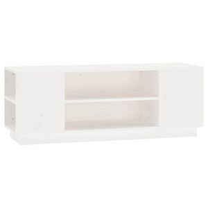 vidaXL Mueble de TV madera maciza de pino blanco 110x35x40,5 cm