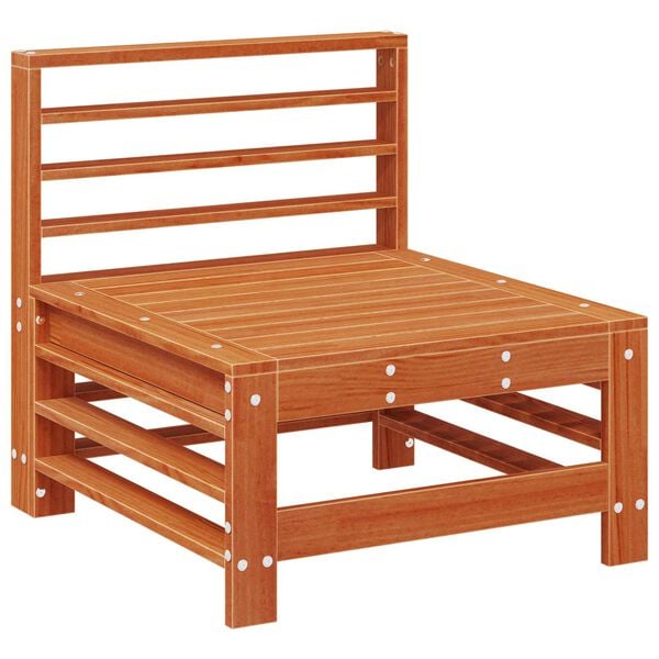 vidaXL Sof&aacute; Medio de Jard&iacute;n Pino macizo Marr&oacute;n Cera