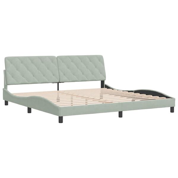 vidaXL Estructura de cama sin colch&oacute;n terciopelo gris claro 200x200 cm