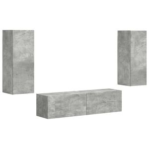 vidaXL Conjunto de mueble de TV 2 pcs Gris Concreto