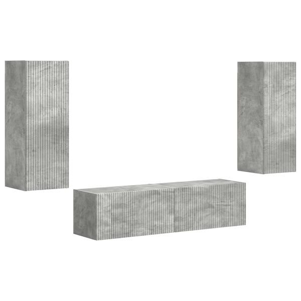 vidaXL Conjunto de mueble de TV 2 pcs Gris Concreto
