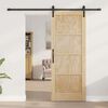 vidaXL Puerta Corredera Marrón 78 x 202 cm Madera de pino macizo