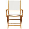 vidaXL Set de comedor de jard&iacute;n 5 pzas tela madera maciza blanco crema