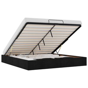 vidaXL Estructura de cama otomana sin colch&oacute;n tela negra 180x200cm