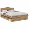 vidaXL Estructura de cama con cabecera Roble artisan 140 x 190 cm