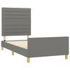 vidaXL Estructura de cama sin colch&oacute;n tela gris oscuro 90x200 cm