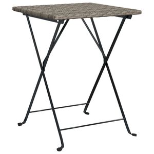 vidaXL Mesa de cafeter&iacute;a plegable rat&aacute;n sint&eacute;tico gris 55x54x71 cm
