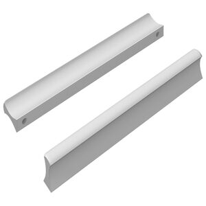 vidaXL Mango Liso 2 uds. Plateado 105.7 x 7.4 x 15.5 mm Aluminio