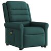 vidaXL Sillón masaje eléctrico reclinable elevable tela verde oscuro