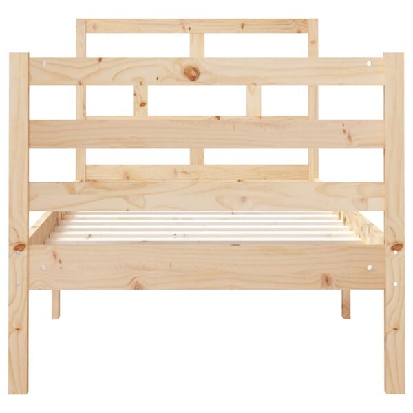 vidaXL Estructura de cama individual pequeña madera maciza 75x190 cm