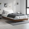 vidaXL Estructura de cama sin colch&oacute;n madera marr&oacute;n roble 90x200 cm