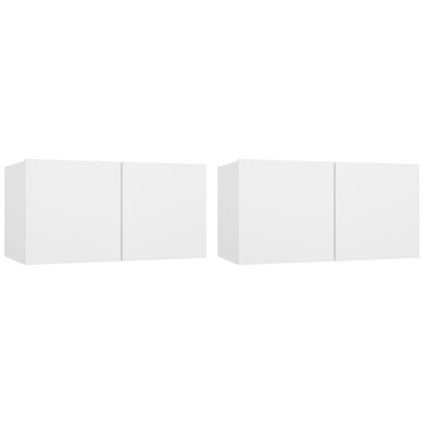 vidaXL Set de muebles para TV 4 piezas madera contrachapada blanco