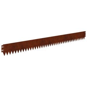vidaXL Borde de c&eacute;sped con pliegue superior 10 uds. 103x10 cm Acero