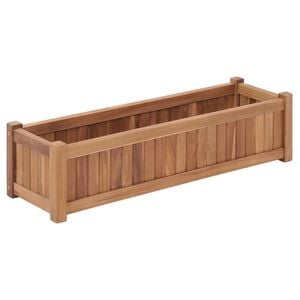 vidaXL Arriate elevado madera maciza de teca 100x30x25 cm