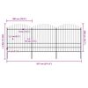 vidaXL Valla de jardín con punta de lanza de acero 537x200 cm negra